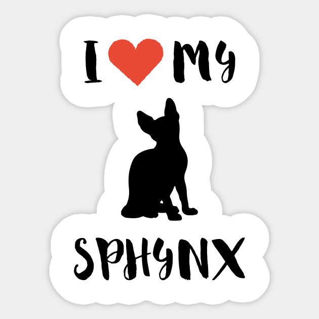 I Love My Sphynx Sticker by mauno31